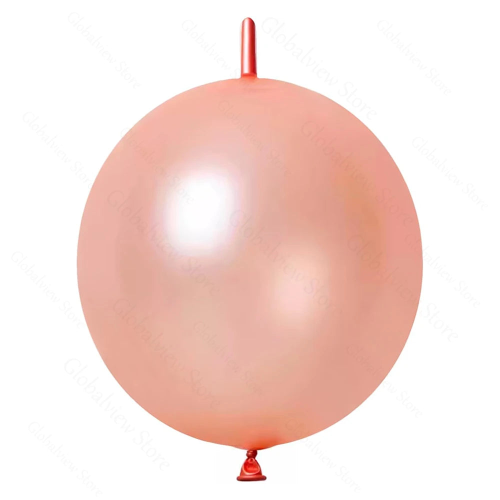 50/30/10Pcs Link Balloon Linking Balloons 6/12inch Metallic Chrome Latex Balloons for Birthday Christmas Wedding Party Decor
