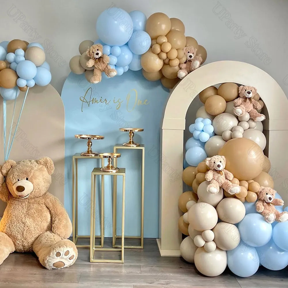 Baby Shower Balloons Garland Nutural Boho Sand Apricot Brown Khaki Balloon Arch for Birthday We can Bearly Wait Baby Shower Deco
