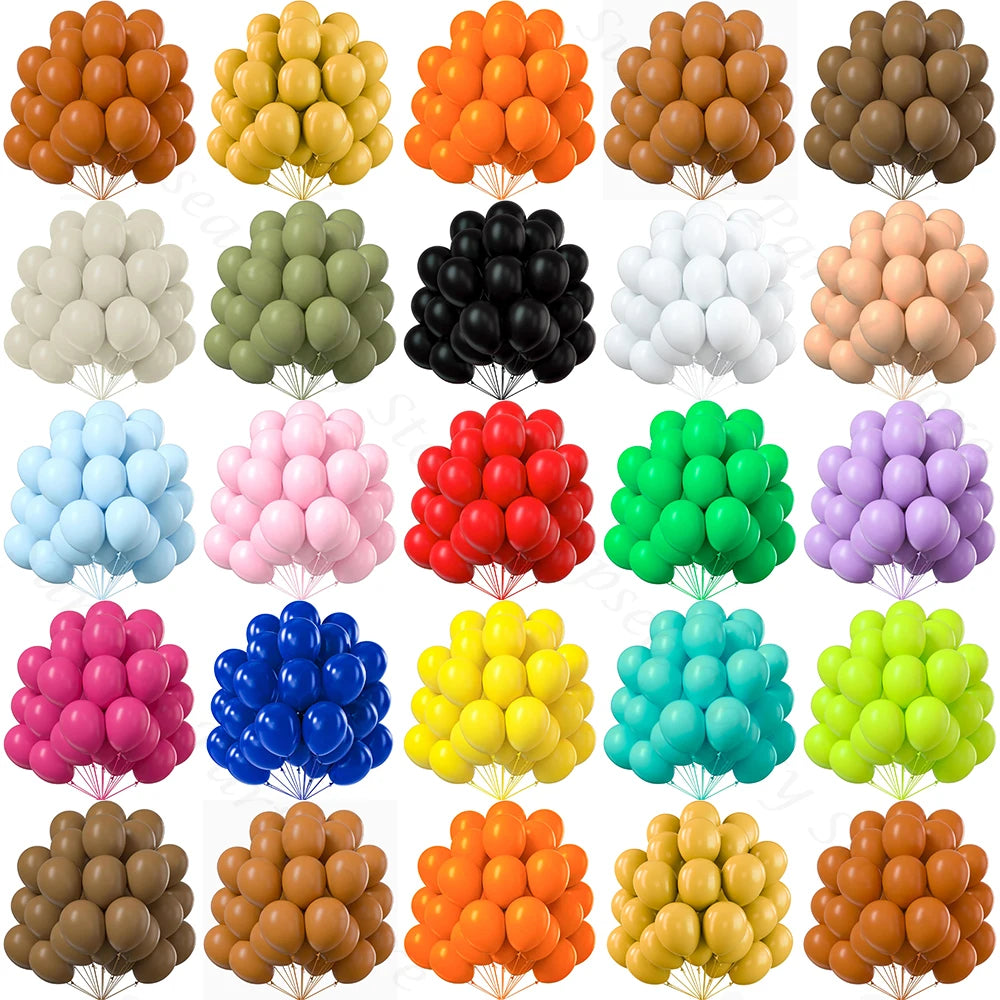 10/20/30/50pcs 10/12inch Orange Latex Balloons Brown Red Balloon Wedding Fall Decorations Birthday Christmas Party Baby Shower