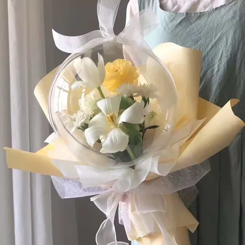 Transparent Bobo Balloon for Stuffing Flowers Led Light Up Valentine's Day Wedding Birthday Graduation Party Decoration