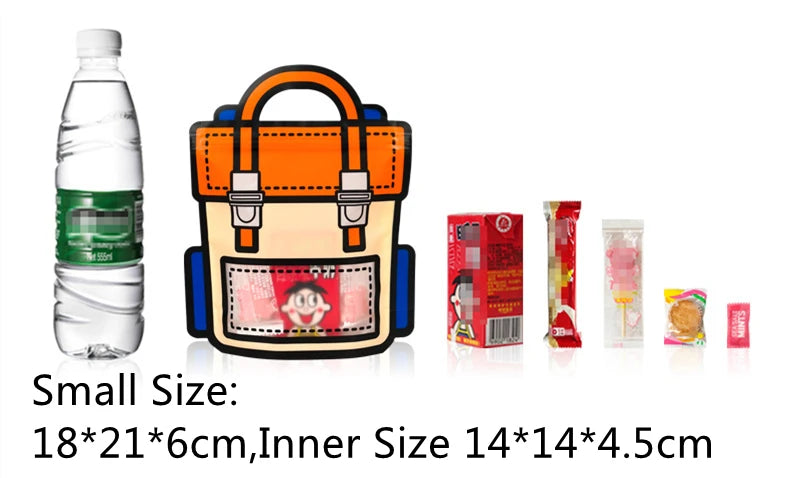 LBSISI Life,Backpack Plastic Bags For Candy Chocolate Cookie Nougat Biscuit Packing Gift Zipper Bags For Children Day,50pcs