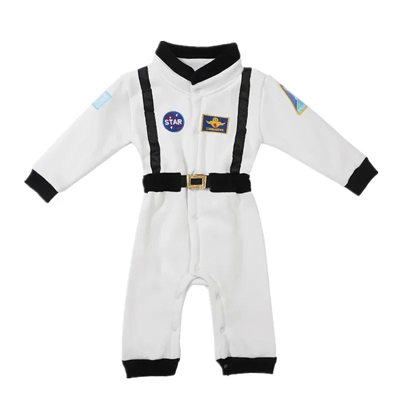 Baby Toddler Astronaut Cosplay Costume Embroidered Space Suit Party Jumpsuit Halloween Costume Fall and Winter Long Sleeve