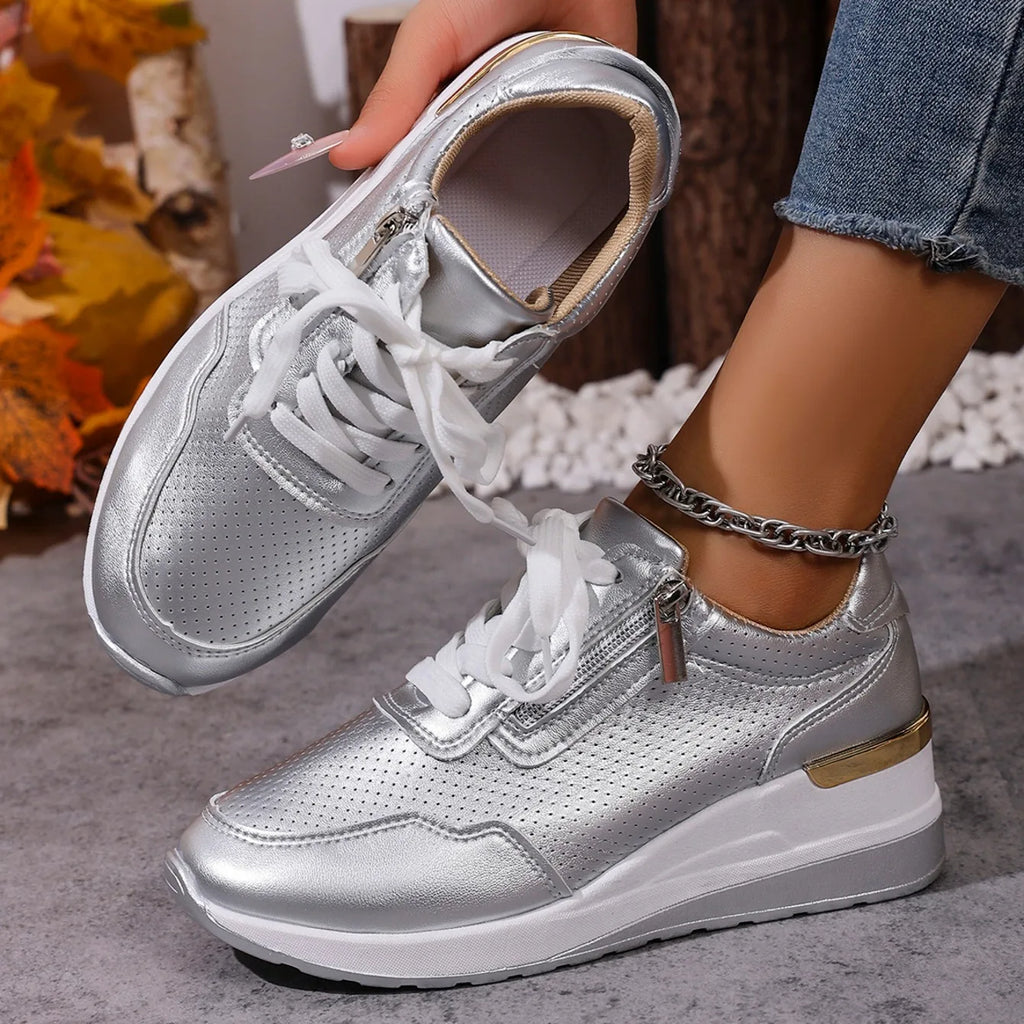 Brand Designer sneakers 2025 New Women Casual Shoes Height Increasing Sport Wedge Shoes Air Cushion Comfortable Sneakers