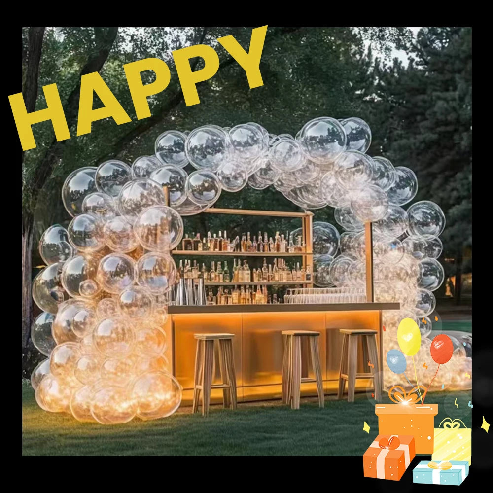 Transparent Bobo Balloon for Stuffing Flowers Led Light Up Valentine's Day Wedding Birthday Graduation Party Decoration