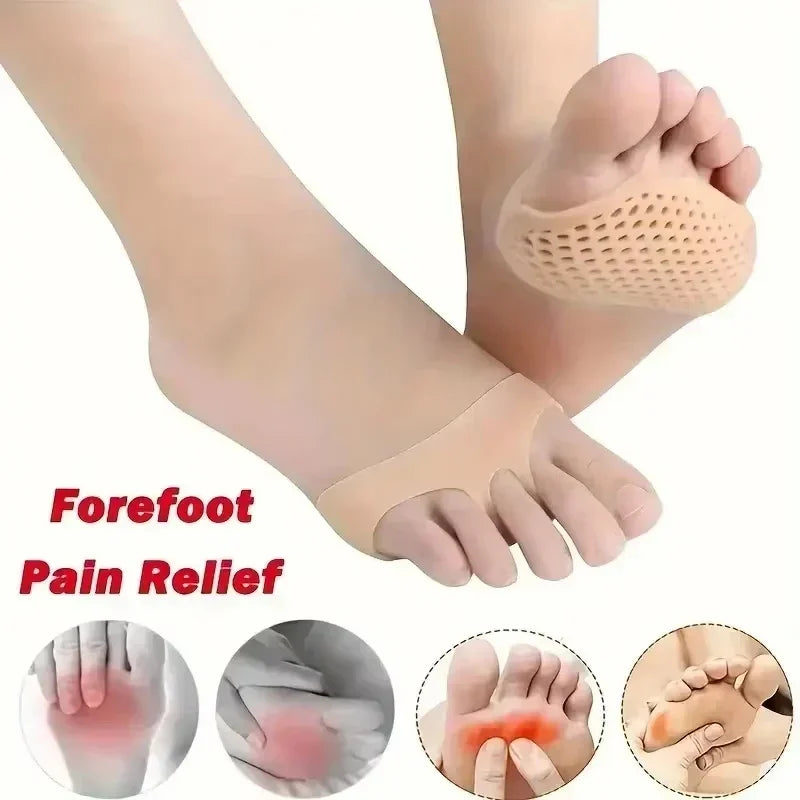 2/6pcs Silicone Metatarsal Pads Toe Separator Pain Relief Foot Pads Orthotics Foot Massage Insoles Forefoot Socks Foot Care Tool
