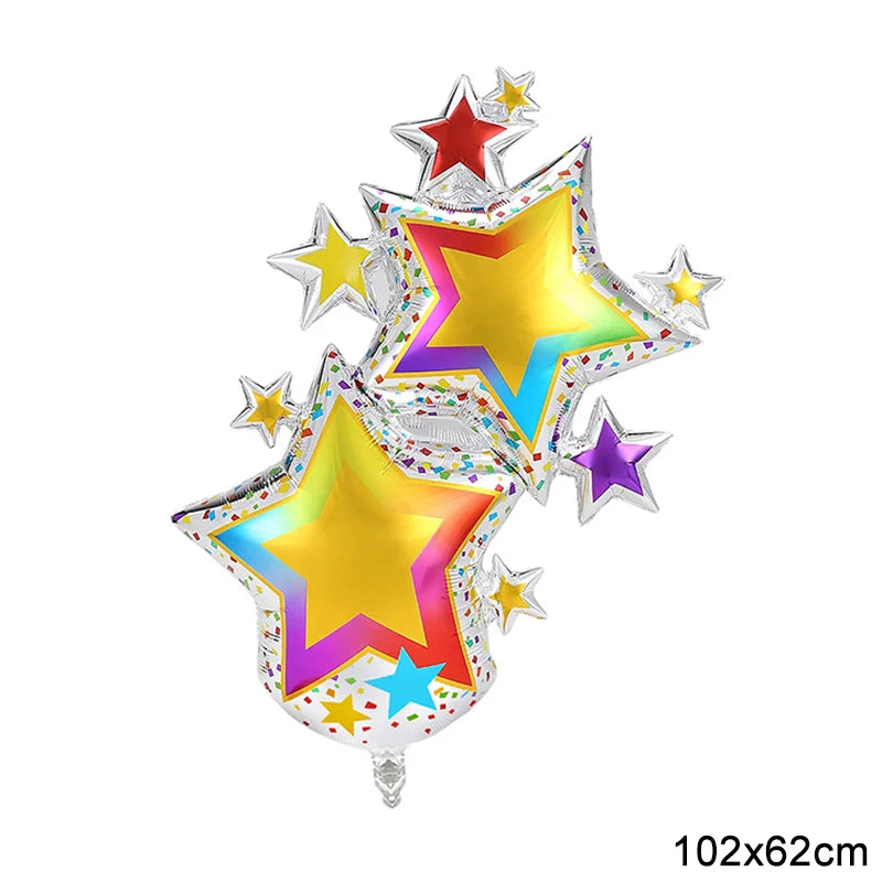 Large Birthday Cake Foil Balloons Cartoon Bear Cake Balloon Kids Toys Happy Birthday Party Decoration Supplies Photo Props INS