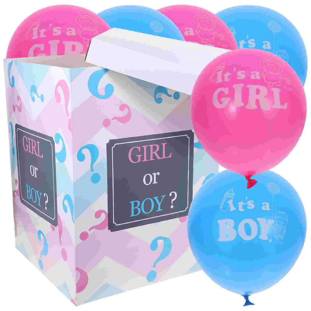 1 Set Baby Shower Gender Reveal Box BOY OR GIRL Baby Balloon Box for Baby Shower
