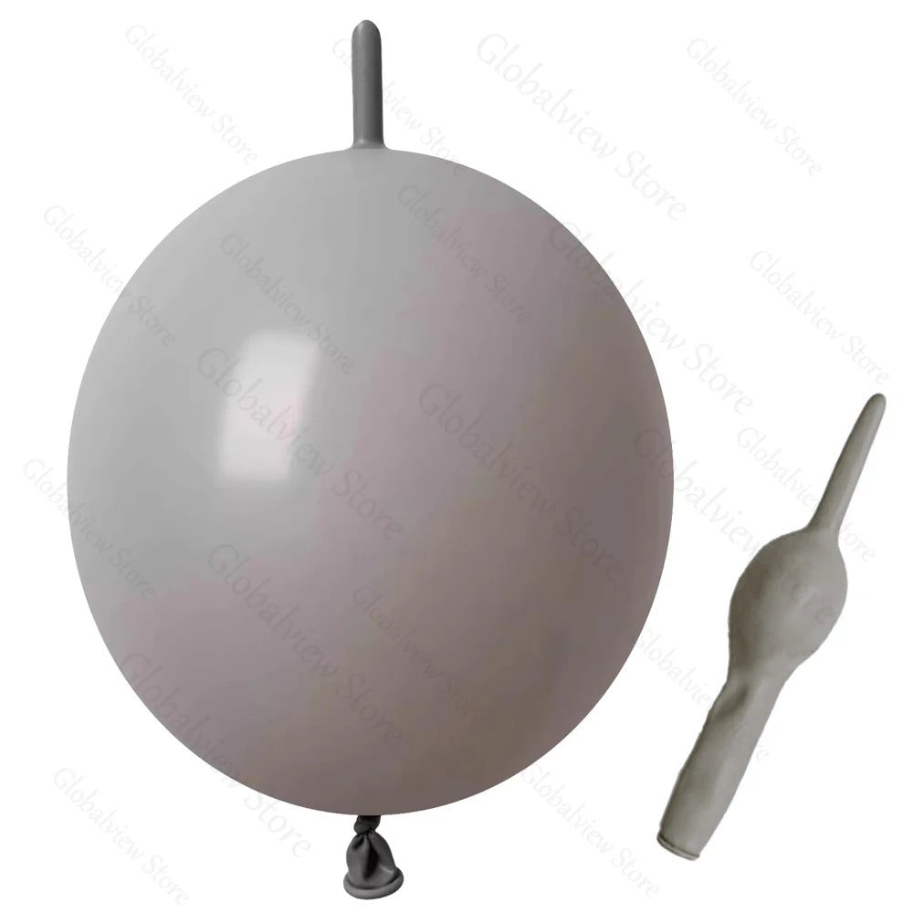 50/30/10Pcs Link Balloon Linking Balloons 6/12inch Metallic Chrome Latex Balloons for Birthday Christmas Wedding Party Decor