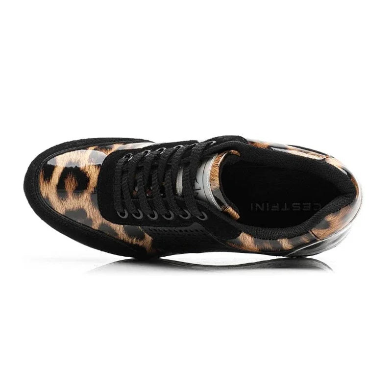 Height Increasing Women's Vulcanized Shoes Light Breathable  Walking Shoes Platform Shoes for Women Wedge Sneakers Handmade