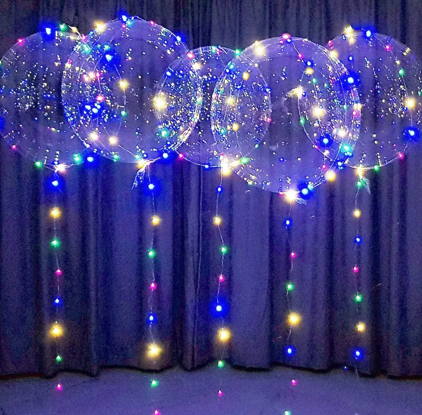 1PC Helium-Compatible LED Bobo Balloons - 18-Inch Transparent Glowing Balls, Colorful/Warm Light-Up Design