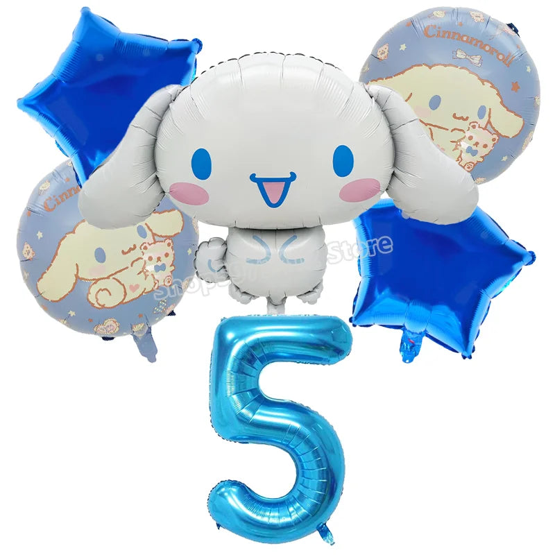 Cinnamoroll Birthday Balloons Girls Party Decoration Number Ballons Suit Cute Kawaii Ornaments Backdrop Baby Shower Decor Gift