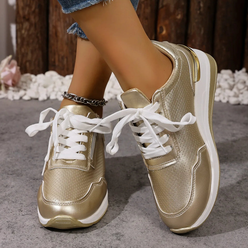 Brand Designer sneakers 2025 New Women Casual Shoes Height Increasing Sport Wedge Shoes Air Cushion Comfortable Sneakers