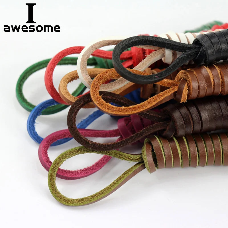 1 Pair 80cm-180cm Genuine Leather shoelaces Of Rawhide Leather Shoelaces Shoestrings Boot Shoe Laces wholesale drop shipping