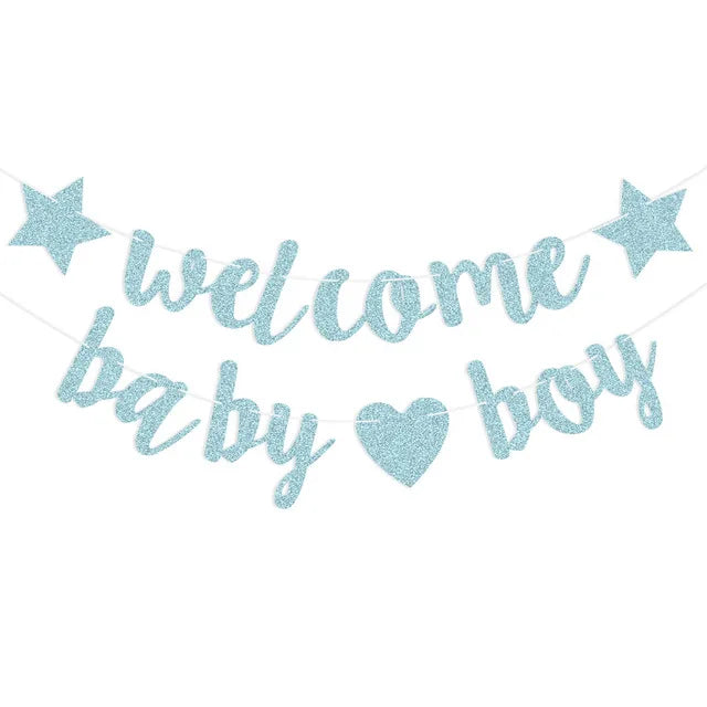 Blue Color Baby Shower Oh Baby Welcome Baby Boy Gender Reveal Party Decoration Supplies
