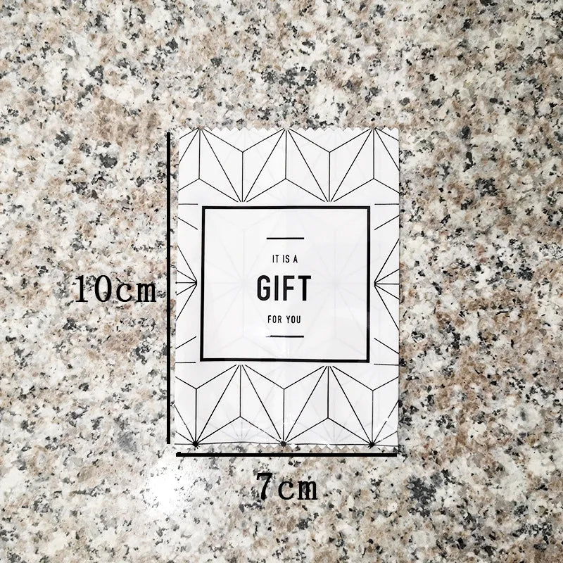 100pcs Plastic Heat Seal Candy Packaging Bag DIY Homemade Cake Cookies Dessert Nougat Candy Baking Gift Pack Bags Wedding Party