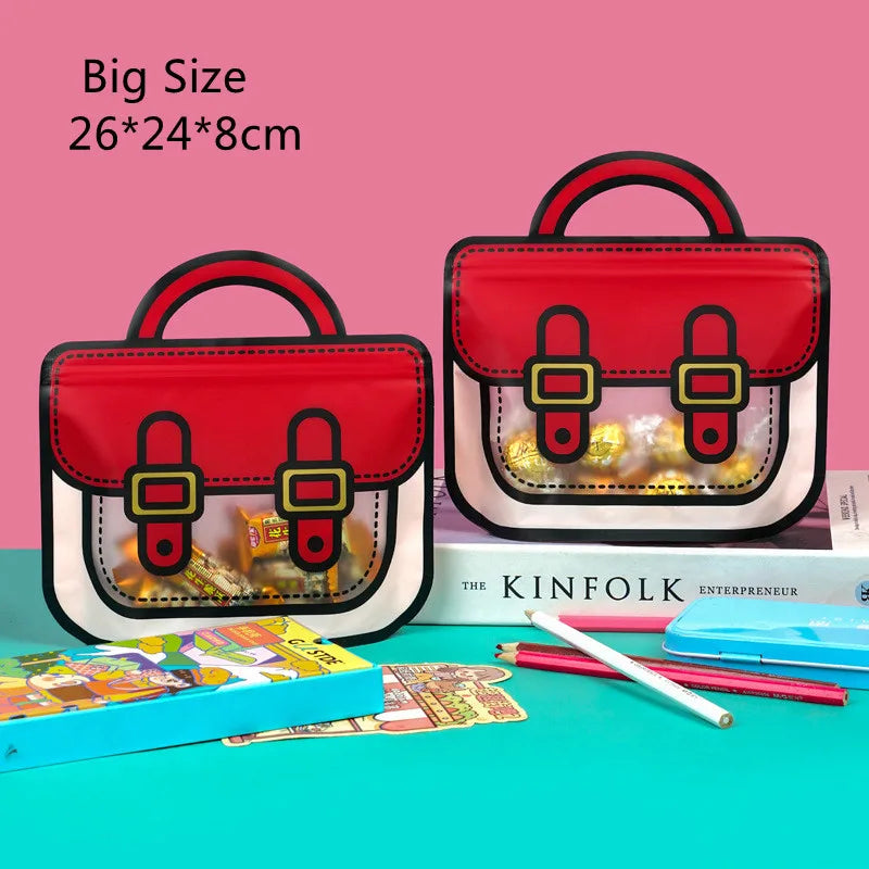 LBSISI Life,Backpack Plastic Bags For Candy Chocolate Cookie Nougat Biscuit Packing Gift Zipper Bags For Children Day,50pcs