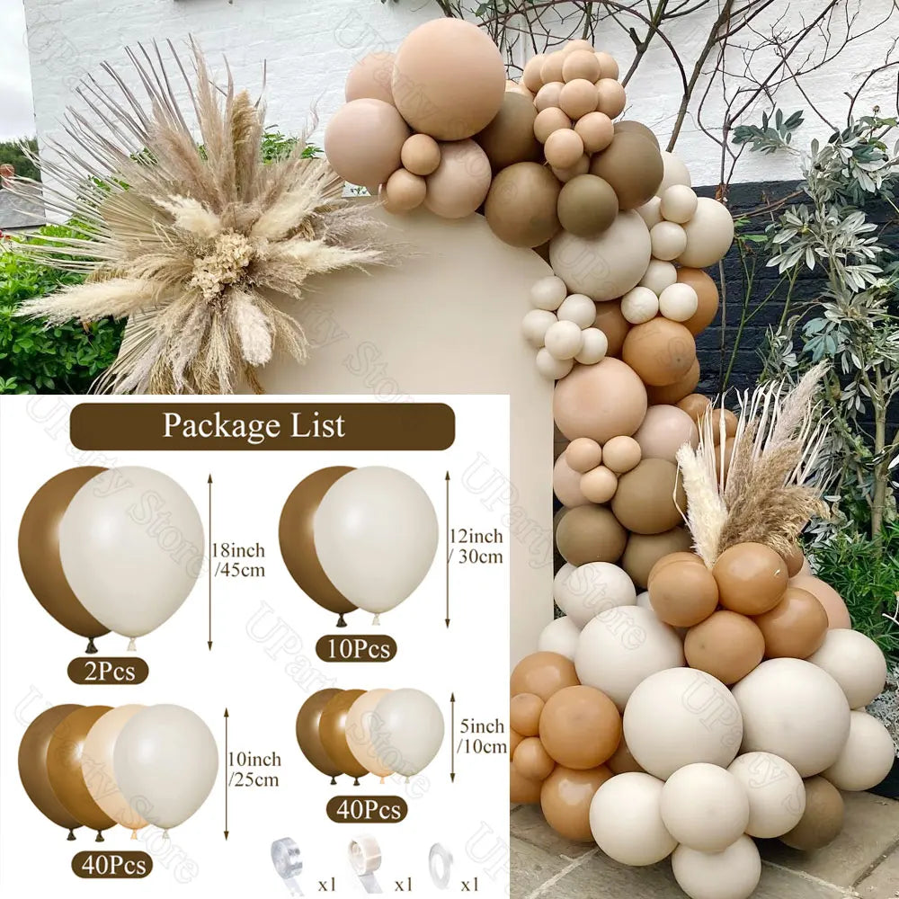 Baby Shower Balloons Garland Nutural Boho Sand Apricot Brown Khaki Balloon Arch for Birthday We can Bearly Wait Baby Shower Deco