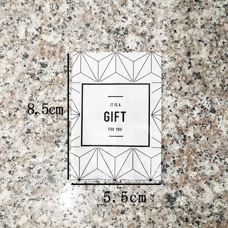 100pcs Plastic Heat Seal Candy Packaging Bag DIY Homemade Cake Cookies Dessert Nougat Candy Baking Gift Pack Bags Wedding Party