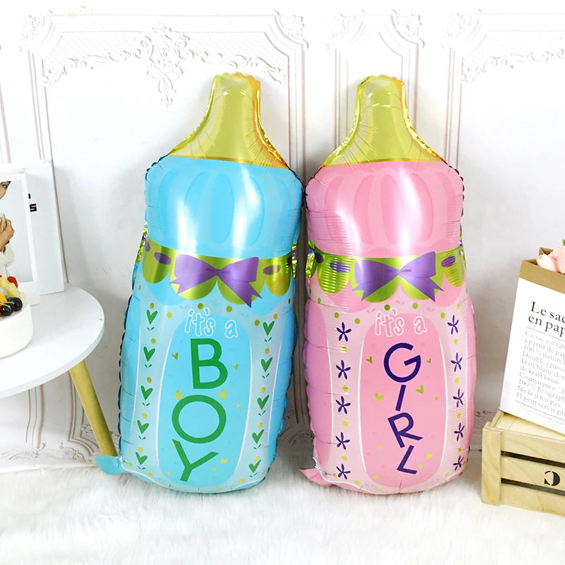 Baby Shower Balloons Set Pink Blue Boy Girl Foil Balloons Baby Bottle Balloon Gender Reveal Party Decoration1st Birthday Gifts
