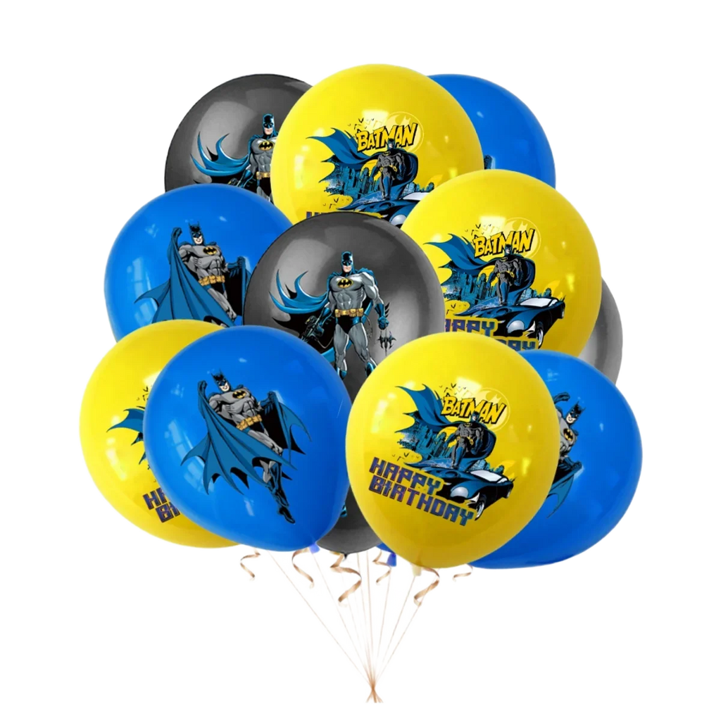 12pcs 12 Inch Batman Latex Balloons Birthday Party Decorations Superhero Globos Toys for Kids Baby Shower Boys Party Supplies