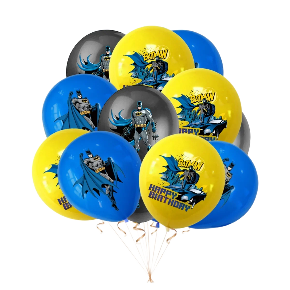 12pcs 12 Inch Batman Latex Balloons Birthday Party Decorations Superhero Globos Toys for Kids Baby Shower Boys Party Supplies