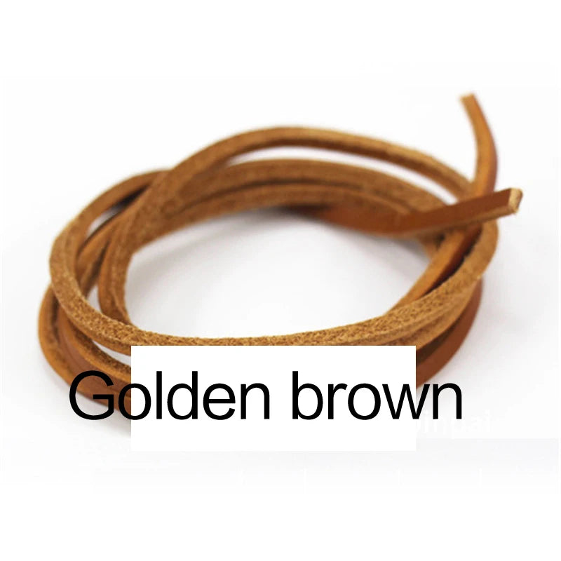 1 Pair 80cm-180cm Genuine Leather shoelaces Of Rawhide Leather Shoelaces Shoestrings Boot Shoe Laces wholesale drop shipping