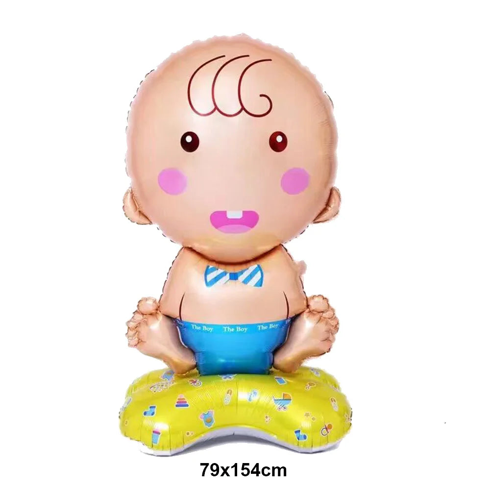 Baby Shower Decorations for Boy Blue Baby Boy Banner Balloons Hanging Swirls Decors Cake Toppers Baby Boy Shower Party Supplies