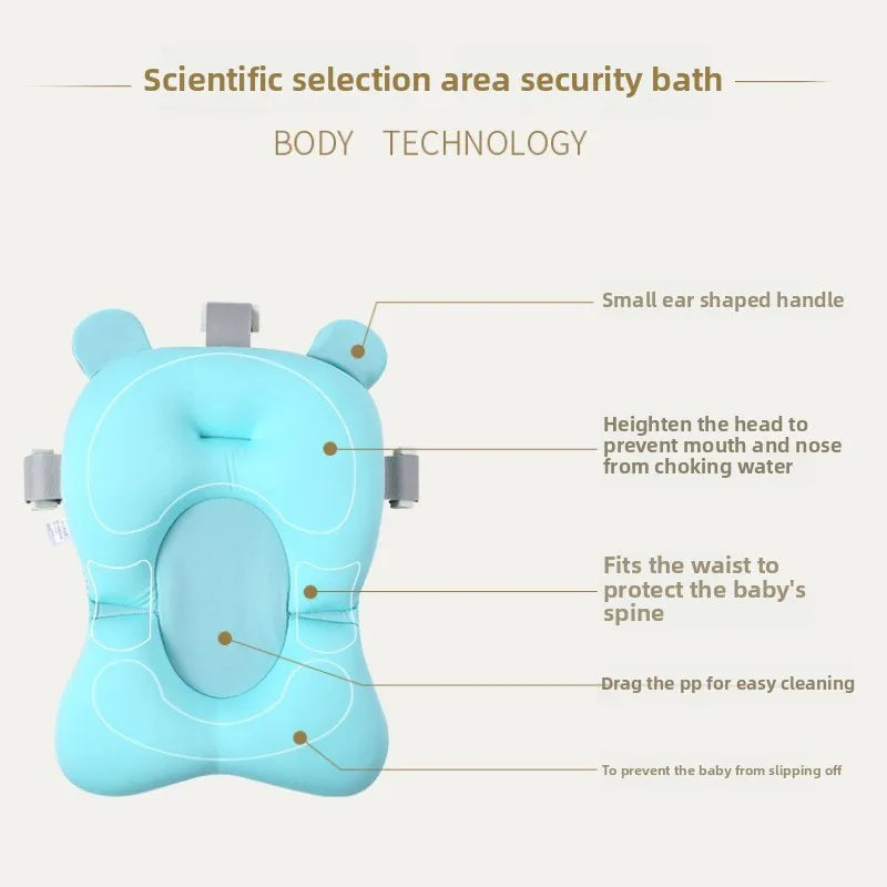 Baby Shower Lying Down Stand Newborn Baby Bath Net Bathtub Sponge Suspended Bath Pad Universal Mesh Bag Does Not Include Basin