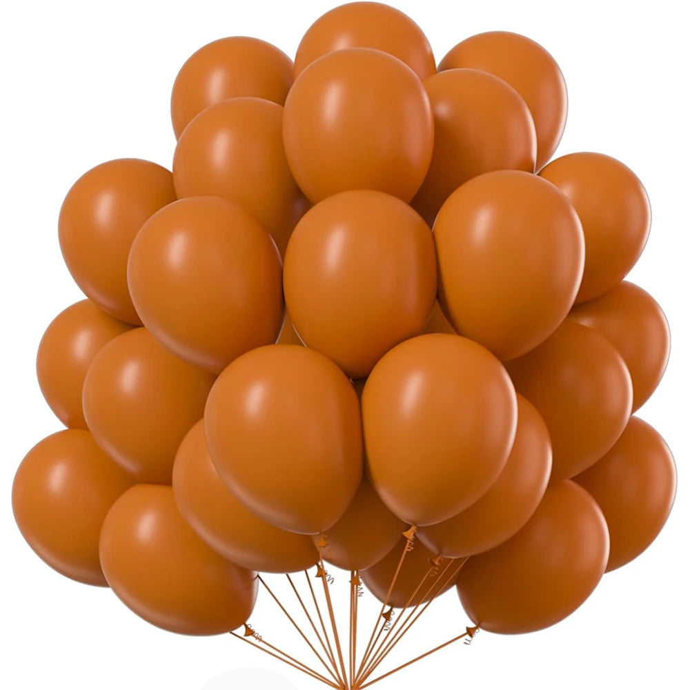 10/20/30/50pcs 10/12inch Orange Latex Balloons Brown Red Balloon Wedding Fall Decorations Birthday Christmas Party Baby Shower