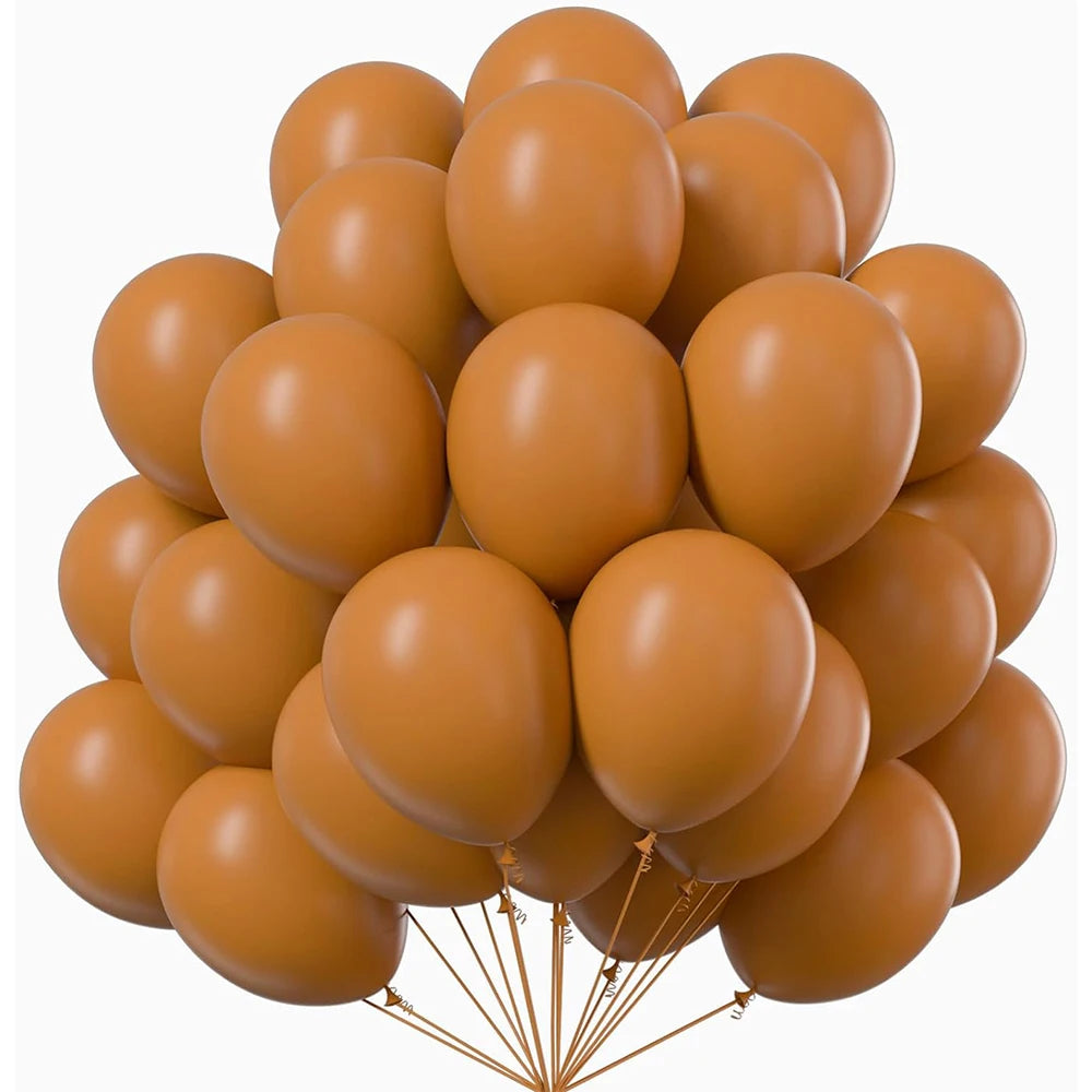 10/20/30/50pcs 10/12inch Orange Latex Balloons Brown Red Balloon Wedding Fall Decorations Birthday Christmas Party Baby Shower