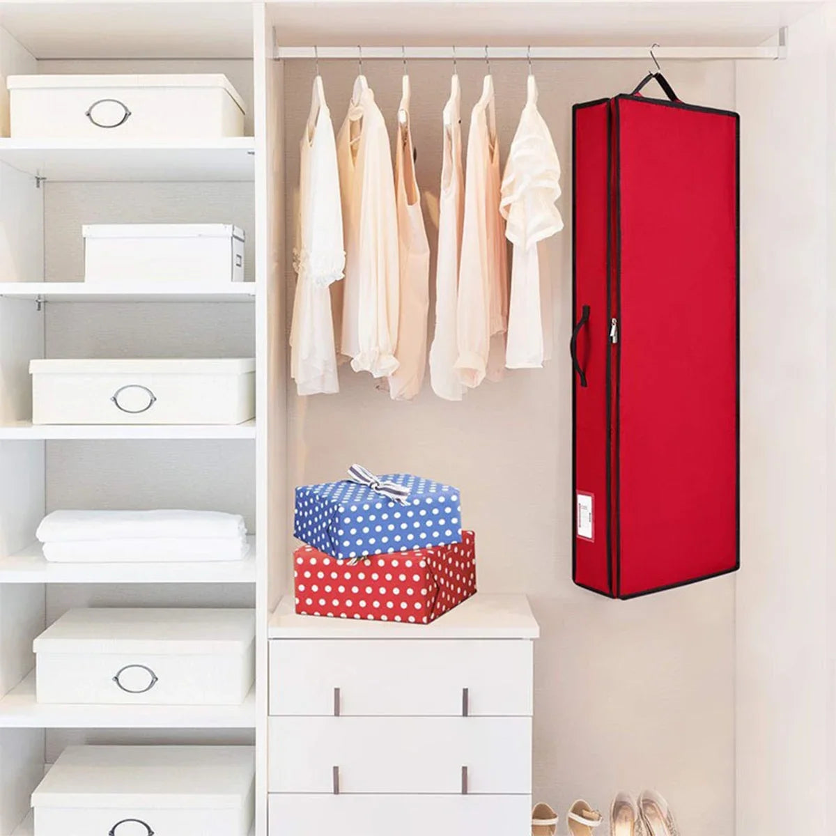 Gift Wrapping Paper Storage Bag Waterproof Christmas Gift Wrap Organizer Bag Large Capacity Container Box for Wrapping Supplies