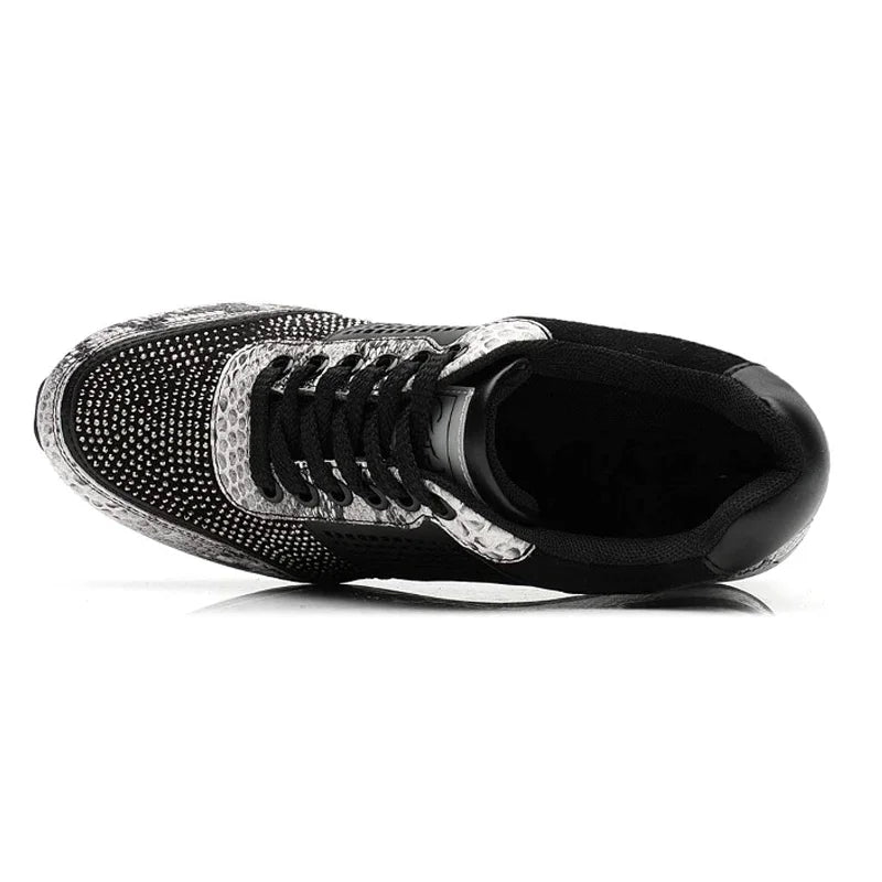 Height Increasing Women's Vulcanized Shoes Light Breathable  Walking Shoes Platform Shoes for Women Wedge Sneakers Handmade